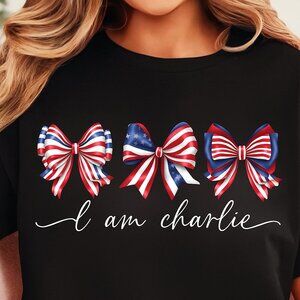 Next Level Tee In Black Featuring I AM CHARLIE. TRIBUTE T-SHIRT FOR CHARLIE KIRK